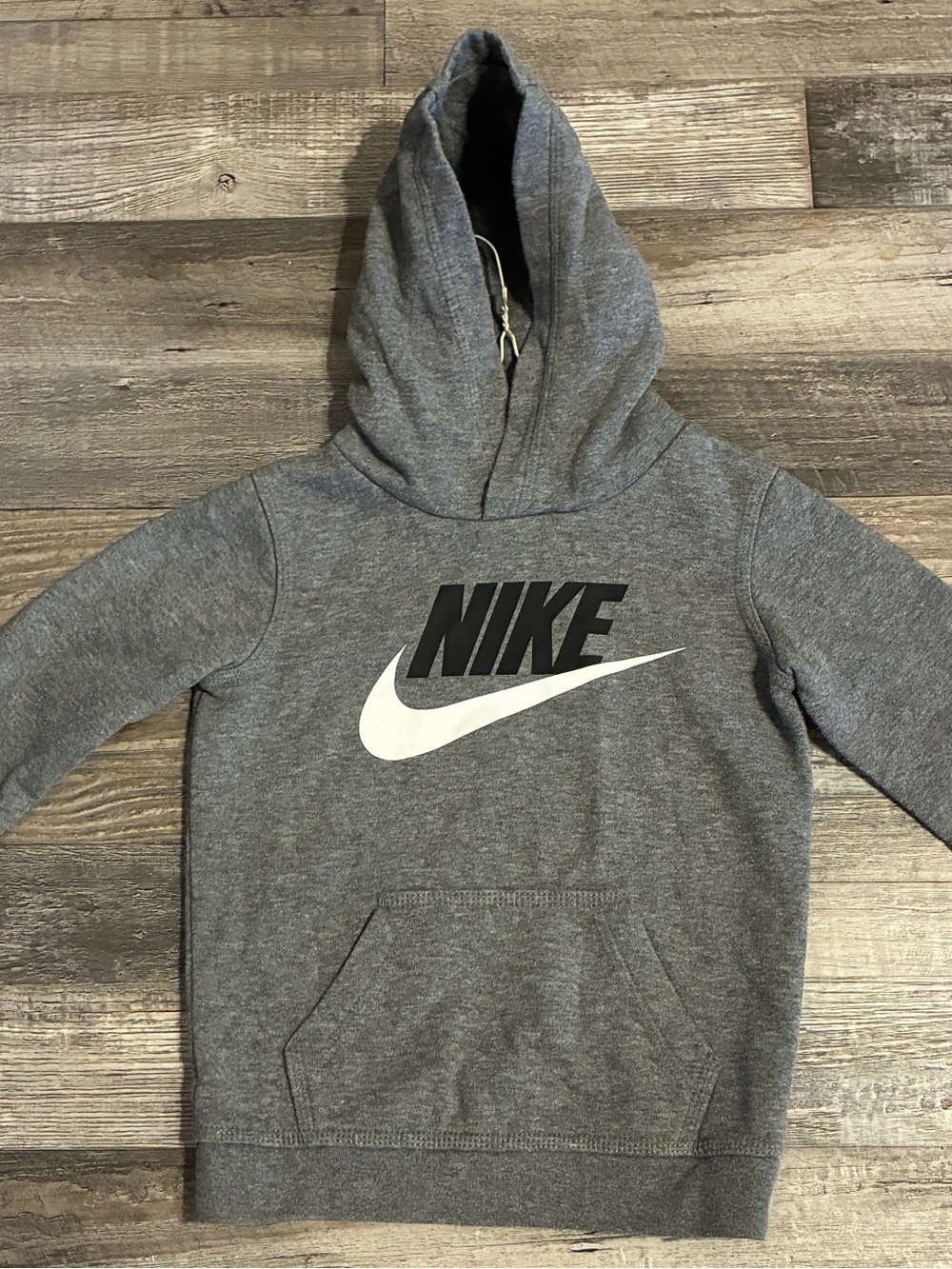 Nike Gray Pullover Hoodie with White Swoosh